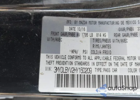 2017 Toyota Yaris Ia from USA, damaged, VIN 3MYDLBYV2HY160209